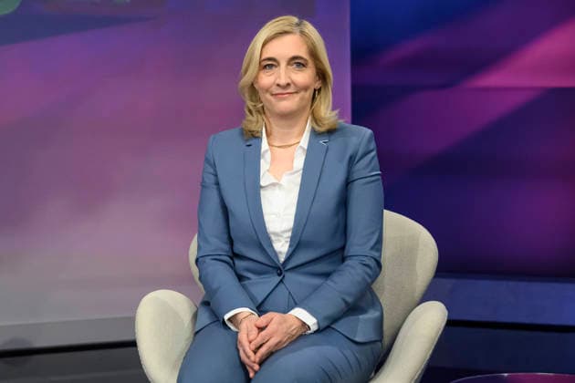 v l Nina Warken, CDU Federal Minister of Health , GER, Berlin, Studio, guest on Maischberger, political talk show, TV, format, with presenter Sandra Maischberger, Das Erste, from Adlershof Am Studio 20, 05 May 2026, Copyright: HMBxMedia UwexKoch