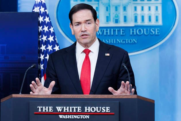 U.S. Secretary of State Marco Rubio speaks during a White House Press Briefing inside the James S. Brady Briefing Room at The White House in Washington, DC on Tuesday, May 5, 2026.  WASP20260505121 TomxBrenner