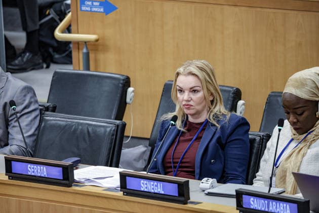 May 5, 2026, New York, New York, USA: A representative of Serbia sits in the audience during the second day of the Second International Migration Review Forum (IMRF) at UNHQ. Delegates, representatives and stakeholders gathered for the second forum of its kind to discuss migration governance, international cooperation, migrant protection and the challenges shaping global migration. New York USA - ZUMAo116 20260505_znp_o116_041 Copyright: xBiancaxOterox