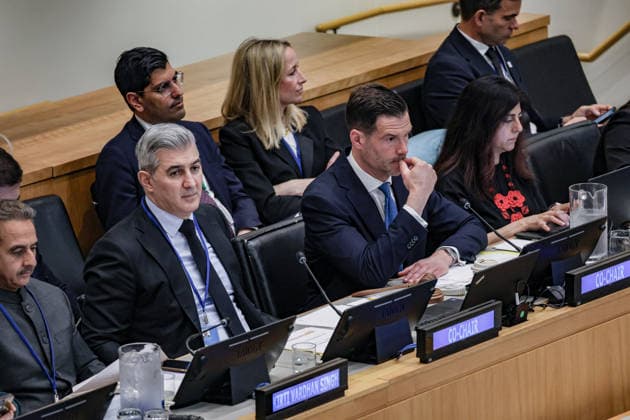 May 5, 2026, New York, New York, USA: KIRTI VARDHAN SINGH, TURKI ALMADI and LARISA DUMITRU attend the second day of the Second International Migration Review Forum (IMRF) at UNHQ. New York USA - ZUMAo116 20260505_znp_o116_057 Copyright: xBiancaxOterox
