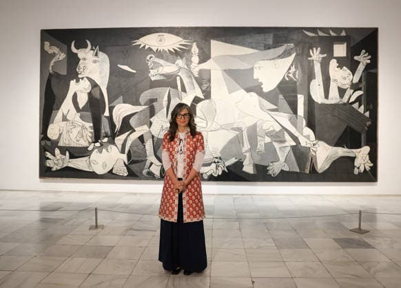 Francesca Albanese visits Guernica at the Reina Sofia Museum The United Nations Rapporteur on the situation of human rights in the Occupied Palestinian Territories, Francesca Albanese, during a visit to Guernica, at the Reina Sofia Museum, on May 6, 2026, in Madrid Spain 06 MAY 2026 Marta Ferná Espana  Copyright: xMartaxFernandezx 7502220
