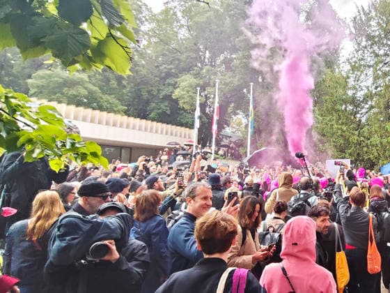 Venice Biennale - Pussy Riot protests at the Russian Pavilion  Copyright: xMatteoxChinellatox xipa-agency.netx xMatteoxChinellatox IPA_Agency_IPA74466144