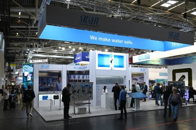 IFAT Munich 2026 is the worlds leading trade fair for water, sewage, waste and raw materials management The trade fair takes place every two years at the exhibition center in Munich Riem Photo booth Swan Analytical Instruments