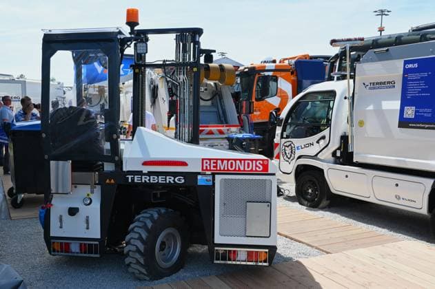 IFAT Munich 2026 is the worlds leading trade fair for water, sewage, waste and raw materials management The trade fair takes place every two years at the exhibition center in Munich Riem Photo Terberg Mine forklift, Remondis Entsorgung