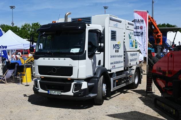 IFAT Munich 2026 is the worlds leading trade fair for water, sewage, waste and raw materials management The trade fair takes place every two years at the exhibition center in Munich Riem Photo Volvo FL truck, MTS suction excavator