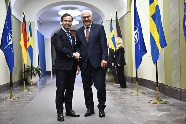STOCKHOLM, SWEDEN 20260506 Prime Minister Ulf Kristersson M receives German Federal President Frank Walter Steinmeier for a bilateral meeting in Stockholm STOCKHOLM SWEDEN x10080x  Copyright: xFredrikxSandberg TTx STATSMINISTERN OCH TYSKLANDS PRESIDENT NjE5eqmqED4