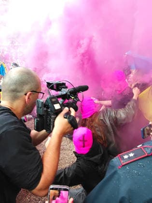 Venice Biennale - Pussy Riot protests at the Russian Pavilion  Copyright: xMatteoxChinellatox xipa-agency.netx xMatteoxChinellatox IPA_Agency_IPA74466149
