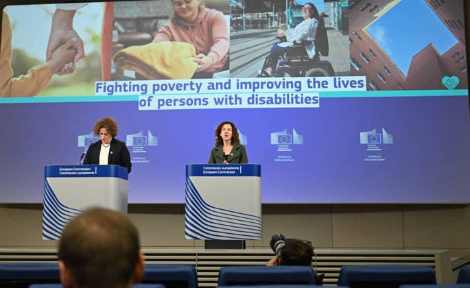 European Commission Vice-President Roxana Mînzatu BRUSSELS, BELGIUM - MAY 06: European Commission Vice-President Roxana Minzatu holds a press conference regarding the Commission s measures to combat poverty and improve the lives of individuals with disabilities in Brussels, Belgium on May 06, 2026. Dursun Aydemir Anadolu Brussels Belgium. Editorial use only. Please get in touch for any other usage.  Copyright: x2026xAnadoluxDursunxAydemirx