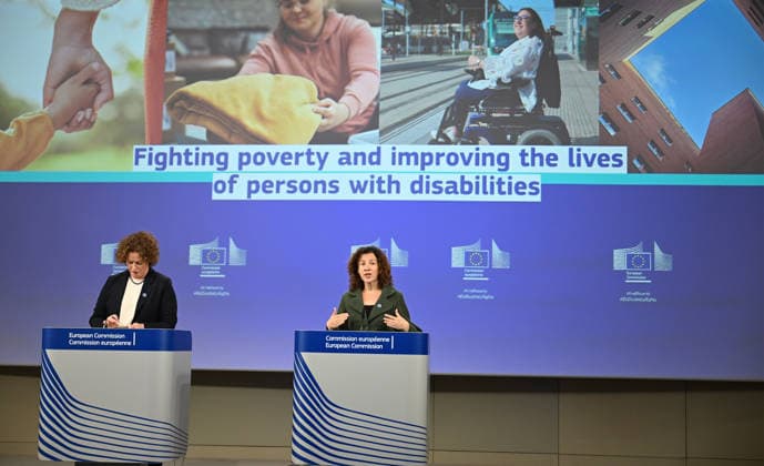 European Commission Vice-President Roxana Mînzatu BRUSSELS, BELGIUM - MAY 06: European Commission Vice-President Roxana Minzatu holds a press conference regarding the Commission s measures to combat poverty and improve the lives of individuals with disabilities in Brussels, Belgium on May 06, 2026. Dursun Aydemir Anadolu Brussels Belgium. Editorial use only. Please get in touch for any other usage.  Copyright: x2026xAnadoluxDursunxAydemirx