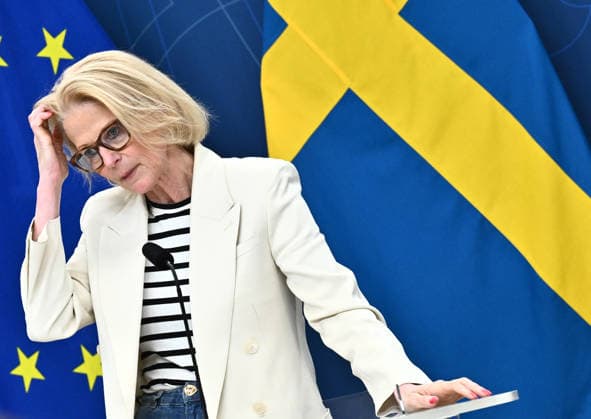 STOCKHOLM, SWEDEN 20260506 Minister of Finance Elisabeth Svantesson M holds an extraordinary, updated economic forecast due to the economic consequences of the Iran war STOCKHOLM SWEDEN x10090x  Copyright: xClaudioxBresciani TTx FINANSMINISTERN PRESSTRÄFF EKONOMISK PROGNOS DShTELNFkFo