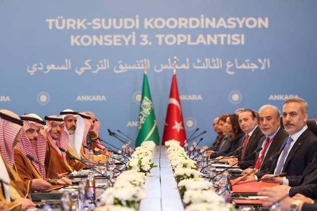 3rd Turkish-Saudi Coordination Council Meeting ANKARA, TURKIYE - MAY 6: (----EDITORIAL USE ONLY - MANDATORY CREDIT - ‘TURKISH MINISTRY OF FOREIGN AFFAIRS MUAMMER TAN HANDOUT - NO MARKETING NO ADVERTISING CAMPAIGNS - DISTRIBUTED AS A SERVICE TO CLIENTS----) Turkish Foreign Minister Hakan Fidan meets with the Saudi Foreign Minister Faisal bin Farhan Al Saud during the 3rd Turkish-Saudi Coordination Council Meeting on May 6, 2026, in Ankara, Turkiye. Turkish Foreign Ministry Anadolu Ankara Turkey. Editorial use only. Please get in touch for any other usage.  Copyright: x2026xAnadoluxTurkishxForeignxMinistryx