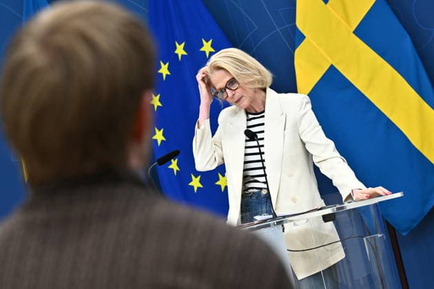 STOCKHOLM, SWEDEN 20260506 Minister of Finance Elisabeth Svantesson M holds an extraordinary, updated economic forecast due to the economic consequences of the Iran war STOCKHOLM SWEDEN x10090x  Copyright: xClaudioxBresciani TTx FINANSMINISTERN PRESSTRÄFF EKONOMISK PROGNOS ib7us_XhYdA