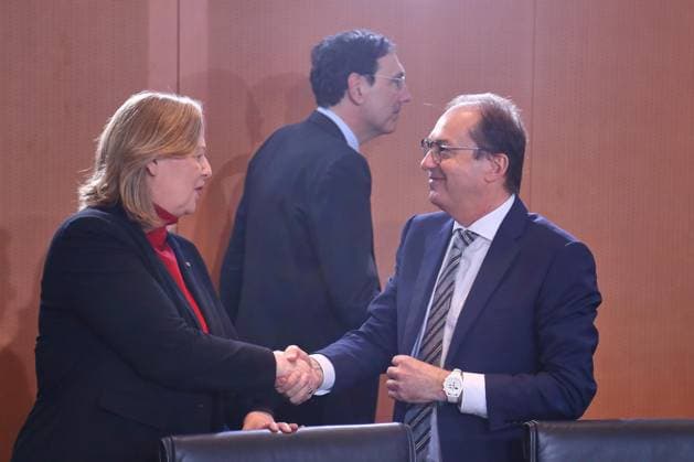Berlin, Germany, 06 05 2026 Federal Chancellery 43 Cabinet meeting Federal Minister of Labor and Social Affairs Bärbel Bas SPD and Federal Minister of the Interior Alexander Dobrindt CSU Copyright: xdtsxNachrichtenagenturx dts_117903