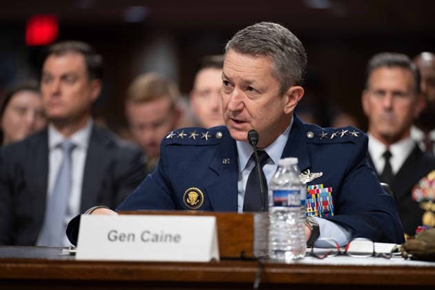 May 6, 2026, Washington, Dc, United States of America: U.S Chairman of the Joint Chiefs Gen. Dan Caine responds to a question during testimony before the Senate Armed Services Committee on Capitol Hill, April 30, 2026 in Washington, D.C. Washington United States of America - ZUMAp138 20260506_zaa_p138_030 Copyright: xPo1xEricxBrann Dodx