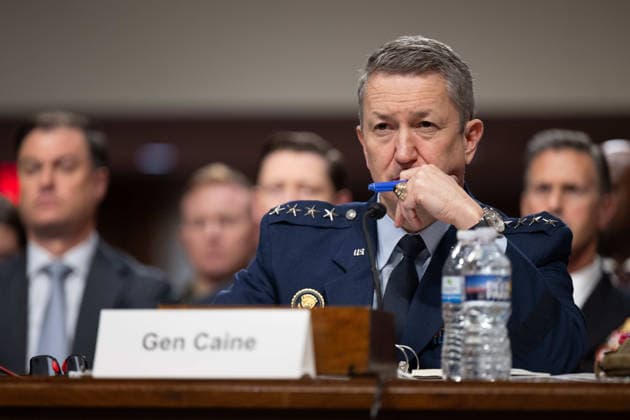 May 6, 2026, Washington, Dc, United States of America: U.S Chairman of the Joint Chiefs Gen. Dan Caine listens to a question during testimony before the Senate Armed Services Committee on Capitol Hill, April 30, 2026 in Washington, D.C. Washington United States of America - ZUMAp138 20260506_zaa_p138_033 Copyright: xPo1xEricxBrann Dodx