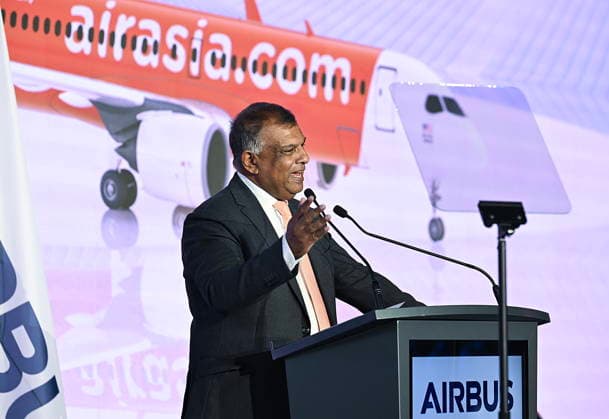 May 6, 2026, Mirabel, Pq, Canada: AirAsia CEO Tony Fernandes speaks during an event at the Airbus A220 Delivery Center in Mirabel, Que., Wednesday, May 6, 2026. AirAsia placed a landmark order for 150 Airbus A220 aircraft. Mirabel Canada  - ZUMAc35_ 20260506_zaf_c35_178 Copyright: xGrahamxHughesx