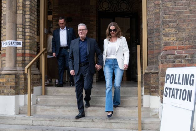 UK Prime Minister Starmer votes for UK local elections 2026 in London LONDON, UNITED KINGDOM - MAY 7: UK Prime Minister Keir Starmer and his wife Victoria Starmer leave a polling station in Westminster after voting in the local elections in London, United Kingdom on May 7, 2026. Thomas Krych Anadolu London United Kingdom. Editorial use only. Please get in touch for any other usage.  Copyright: x2026xAnadoluxThomasxKrychx