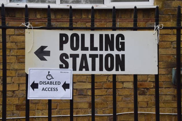 May 7, 2026, London, England, United Kingdom: A sign outside a polling station in London as local council elections take place. London United Kingdom - ZUMAv130 20260507_zip_v130_003 Copyright: xVukxValcicx