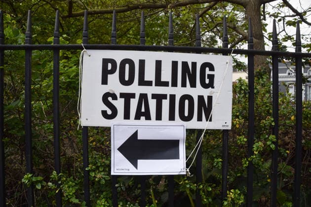 May 7, 2026, London, England, United Kingdom: A sign outside a polling station in London as local council elections take place. London United Kingdom - ZUMAv130 20260507_zip_v130_002 Copyright: xVukxValcicx