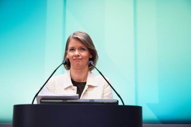 Norges Bank announces interest rate decision Oslo 20260507 Governor Ida Wolden Bache presents the interest rate decision from the Committee for Monetary Policy and Financial Stability Photo Ole Berg Rusten NTB Oslo Norway 5fyC706dlws EDITORIAL USE ONLY Ref 5fyC706dlws jpg  Copyright: xOlexBerg-Rustenx xNTBx