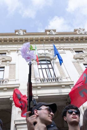 Demonstration in Rome in front of the Ministry of Education headquarters on the occasion of the school workers strike.  Copyright: xMatteoxNardonex xipa-agency.netx xMatteoxNardonex IPA_Agency_IPA74485984