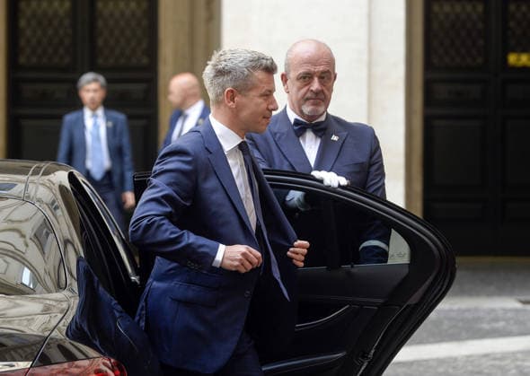 Photo IPP Marco Mattei Rome 07 06 2026 Palazzo Chigi visit of the Prime Minister-elect of Hungary, Peter Magyar Italy Photo Press World Copyright