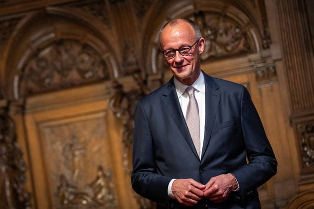 Friedrich Merz, Federal Chancellor, after his speech at Hamburg City Hall 76 Great Overseas Day in Hamburg, April 2026 Ceremony at Hamburg City Hall, Hamburg Hamburg Germany City Hall