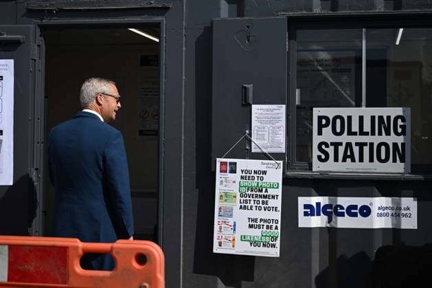 Reform UK Leader Nigel Farage votes for UK local elections 2026 WALTON-ON-THE-NAZE, UNITED KINGDOM - MAY 07: Reform UK leader Nigel Farage is seen after casting his vote during the local council elections on May 07, 2026 in Walton-on-the-Naze, United Kingdom. Rasid Necati Aslim Anadolu Walton-on-the-Naze United Kingdom. Editorial use only. Please get in touch for any other usage.  Copyright: x2026xAnadoluxRasidxNecatixAslimx