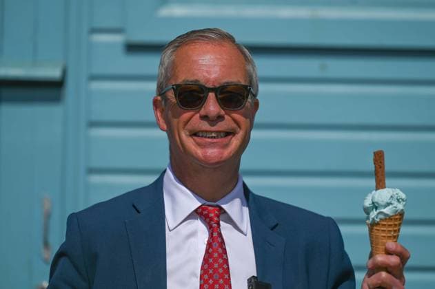 Reform UK Leader Nigel Farage votes for UK local elections 2026 WALTON-ON-THE-NAZE, UNITED KINGDOM - MAY 07: Reform UK leader Nigel Farage is seen after casting his vote during the local council elections on May 07, 2026 in Walton-on-the-Naze, United Kingdom. Rasid Necati Aslim Anadolu Walton-on-the-Naze United Kingdom. Editorial use only. Please get in touch for any other usage.  Copyright: x2026xAnadoluxRasidxNecatixAslimx