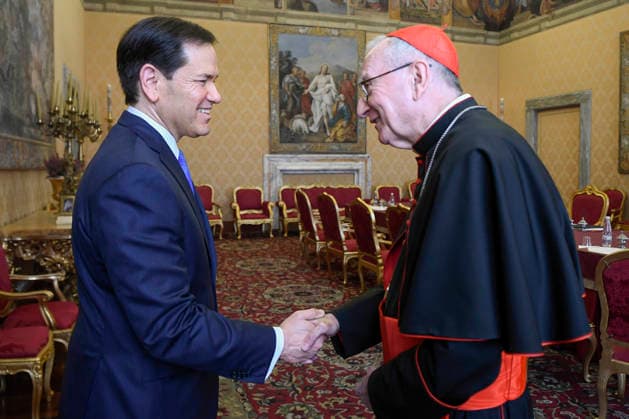ITALY- REL VATICAN -POPE LEO XVI DURING A PRIVATE AUDIENCE WITH U.S.SECRETARY OF STATE MARCO RUBIO AT THE VATICAN May 7, 2026 ITALY REL - Vatican, May 7, 2026: Pope Leo VIX during a private audience with U.S. Secretary of State Marco Rubio at the Vatican. EDITORIAL USE ONLY - NO BOOKS Copyright: xVATICANxMEDIAx xCatholicxPressxPhotox