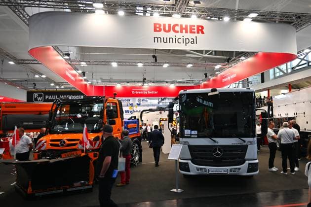 IFAT Munich 2026 is the worlds leading trade fair for water , sewage , waste and raw materials management The trade fair takes place every two years at the exhibition center in Munich Riem Photo booth Bucher municipal