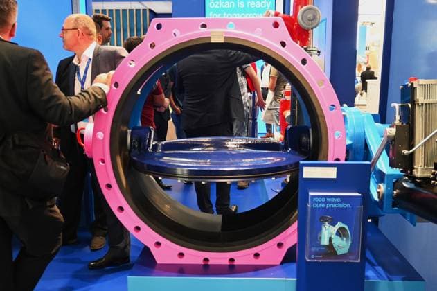 IFAT Munich 2026 is the worlds leading trade fair for water, wastewater, waste and raw materials management The trade fair takes place every two years at the exhibition center in Munich Riem Photo Butterfly valve at the stand of Erhard GmbH, manufacturer of valves, large valves and solutions for the entire water cycle
