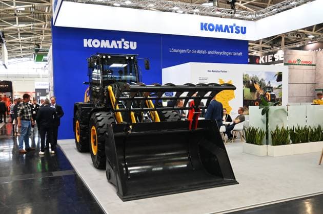 IFAT Munich 2026 is the worlds leading trade fair for water, sewage, waste and raw materials management The trade fair takes place every two years at the exhibition center in Munich Riem Photo wheel loader at the Komatsu stand