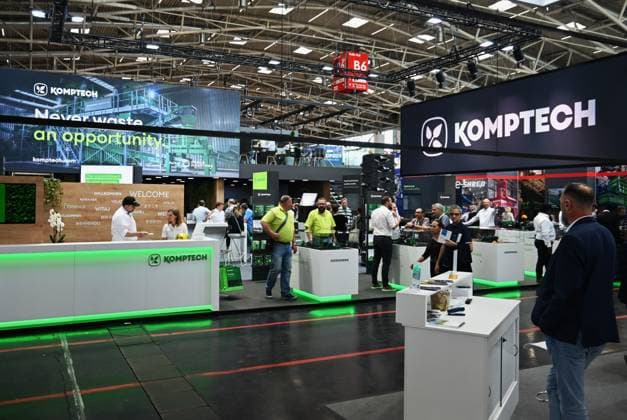 IFAT Munich 2026 is the worlds leading trade fair for water, sewage, waste and raw materials management The trade fair takes place every two years at the exhibition center in Munich Riem Photo Komptech booth
