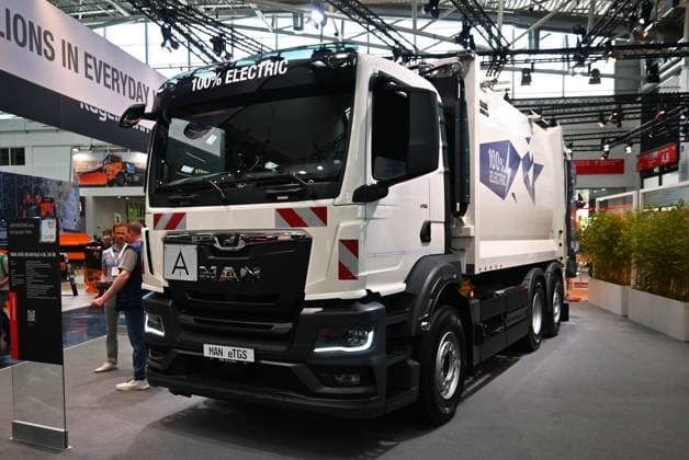 IFAT Munich 2026 is the worlds leading trade fair for water, sewage, waste and raw materials management The trade fair takes place every two years at the exhibition center in Munich Riem Photo MAN eTGS, electric truck for waste disposal