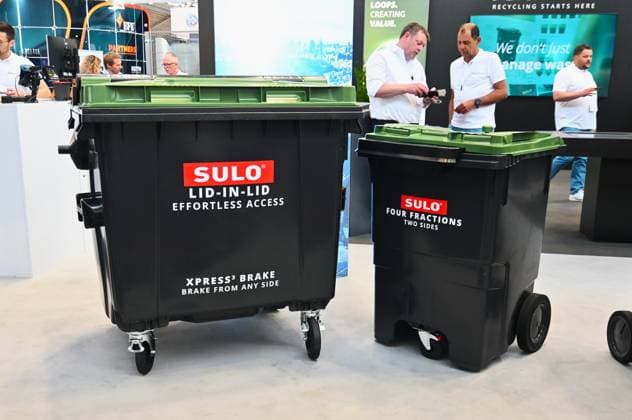 IFAT Munich 2026 is the worlds leading trade fair for water, sewage, waste and raw materials management The trade fair takes place every two years at the exhibition center in Munich Riem Photo Sulo waste garbage cans