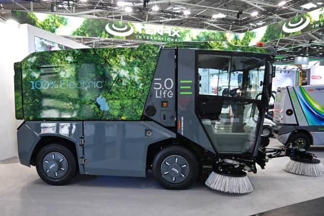 IFAT Munich 2026 is the worlds leading trade fair for water, sewage, waste and raw materials management The trade fair takes place every two years at the exhibition center in Munich Riem Photo Electric Tenax sweeper