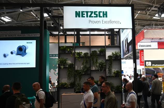 IFAT Munich 2026 is the worlds leading trade fair for water, sewage, waste and raw materials management The trade fair takes place every two years at the exhibition center in Munich Riem Photo Netzsch exhibition stand
