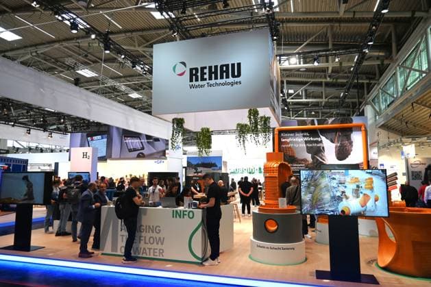 IFAT Munich 2026 is the worlds leading trade fair for water, sewage, waste and raw materials management The trade fair takes place every two years at the exhibition center in Munich Riem Photo Rehau stand