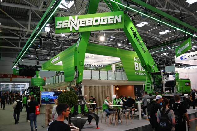 IFAT Munich 2026 is the worlds leading trade fair for water, sewage, waste and raw materials management The trade fair takes place every two years at the exhibition center in Munich Riem Photo of the Sennebogen stand from Straubing