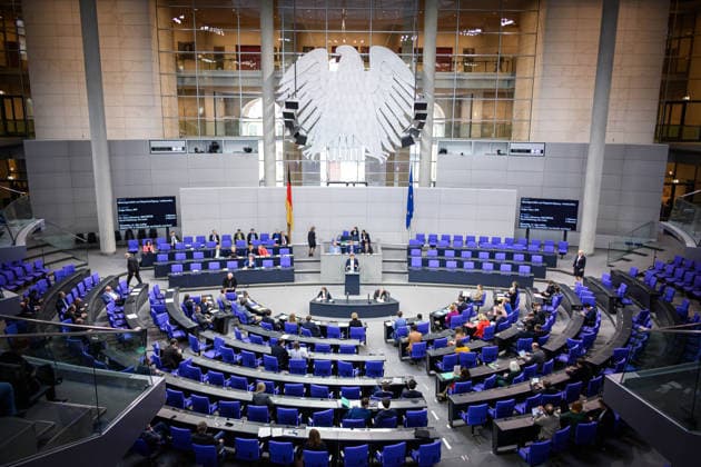 Berlin, Plenary session in the Bundestag The plenary hall during the session of the German Bundestag on 07 05 2026 in Berlin Berlin Bundestag Berlin Germany