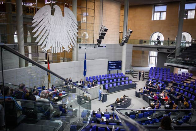 Berlin, Plenary session in the Bundestag The plenary hall during the session of the German Bundestag on 07 05 2026 in Berlin Berlin Bundestag Berlin Germany