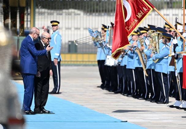 Turkish President Erdogan welcomes Algerian President Tebboune in Ankara ANKARA, TURKIYE - MAY 07: Turkish President Recep Tayyip Erdogan welcomes Algerian President Abdelmadjid Tebboune with an official ceremony at the Presidential Complex in Ankara, Turkiye on May 07, 2026. Mehmet Ali Ozcan Anadolu Ankara Turkey. Editorial use only. Please get in touch for any other usage.  Copyright: x2026xAnadoluxMehmetxAlixOzcanx