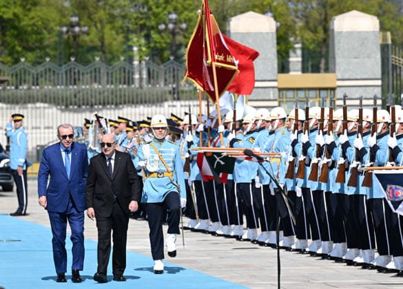 Turkish President Erdogan welcomes Algerian President Tebboune in Ankara ANKARA, TURKIYE - MAY 07: Turkish President Recep Tayyip Erdogan welcomes Algerian President Abdelmadjid Tebboune with an official ceremony at the Presidential Complex in Ankara, Turkiye on May 07, 2026. Mehmet Ali Ozcan Anadolu Ankara Turkey. Editorial use only. Please get in touch for any other usage.  Copyright: x2026xAnadoluxMehmetxAlixOzcanx