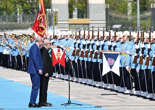 Turkish President Erdogan welcomes Algerian President Tebboune in Ankara ANKARA, TURKIYE - MAY 07: Turkish President Recep Tayyip Erdogan welcomes Algerian President Abdelmadjid Tebboune with an official ceremony at the Presidential Complex in Ankara, Turkiye on May 07, 2026. Mehmet Ali Ozcan Anadolu Ankara Turkey. Editorial use only. Please get in touch for any other usage.  Copyright: x2026xAnadoluxMehmetxAlixOzcanx