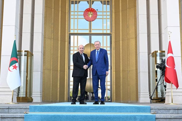 Turkish President Erdogan welcomes Algerian President Tebboune in Ankara ANKARA, TURKIYE - MAY 07: Turkish President Recep Tayyip Erdogan welcomes Algerian President Abdelmadjid Tebboune with an official ceremony at the Presidential Complex in Ankara, Turkiye on May 07, 2026. Mehmet Ali Ozcan Anadolu Ankara Turkey. Editorial use only. Please get in touch for any other usage.  Copyright: x2026xAnadoluxMehmetxAlixOzcanx