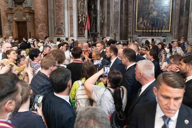 RECORD DATE NOT STATED RZYM 07.05.2026 WIZYTA PREMIERA POLSKI W RZYMIE, WATYKAN ZLOZENIE WIENCA NA GROBIE PAPIEZA JANA PAWLA II FOT.KRALKOWSKI JERZY NEWSPIX.PL --- Newspix.pl ROME VATICAN 07.05.2026 Polish Prime Minister Donald Tusk visited Rome. In the Vatican, he laid flowers at the tomb of Saint John Paul II. POLAND OUT!  Donald Tusk Rzym Watykan 07052026 Jurek Kralkowski-NewspPix-41