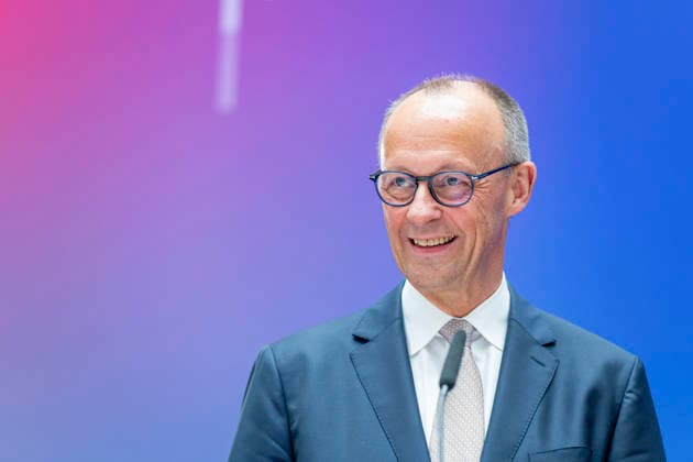 Friedrich Merz EUR, Germany, Berlin, 07 05 2026 Greeting by Federal Chancellor Friedrich Merz CDU at the festive event of the Federal Ministry for Digital and State Modernization on the occasion of its first anniversary In the presence of Karsten Wildberger CDU , Federal Minister for Digital and State Modernization Joint visit of the exhibitors