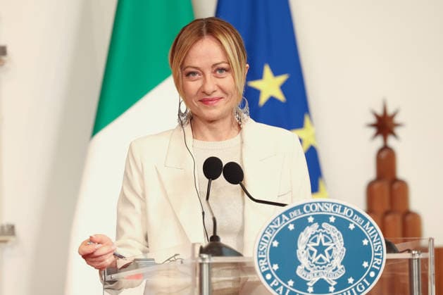 Rome, 7 May 2026: Communications from the two presidents at the end of the summit. Prime Minister Giorgia Meloni welcomes Polish Prime Minister Donald Tusk to Palazzo Chigi for an institutional meeting dedicated to the main European issues and cooperation between Italy and Poland.  Copyright: xmarcoxiacobuccix xipa-agency.netx xmarcoxiacobuccix IPA_Agency_IPA74492298