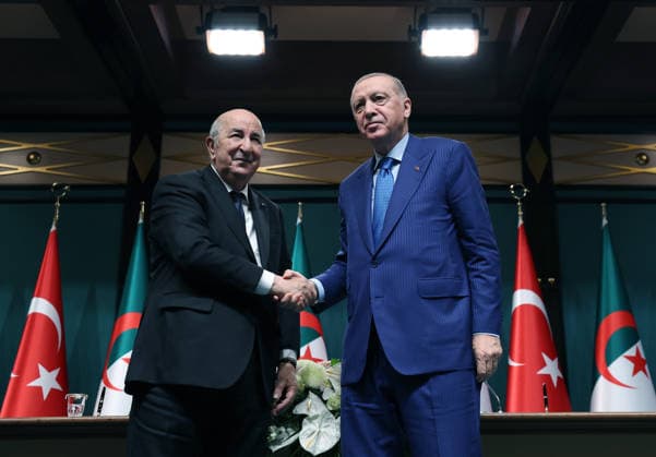 Bilateral agreements signed between Turkiye and Algeria ANKARA, TURKIYE - MAY 07: (----EDITORIAL USE ONLY - MANDATORY CREDIT - TURKISH PRESIDENCY MURAT CETINMUHURDAR HANDOUT - NO MARKETING NO ADVERTISING CAMPAIGNS - DISTRIBUTED AS A SERVICE TO CLIENTS----) Turkish President Recep Tayyip Erdogan (R) and Algerian President Abdelmadjid Tebboune (L) attend the signing ceremony of bilateral agreements and joint press conference at the Presidential Complex in Ankara, Turkiye on May 07, 2026. Turkish Presidency Murat Cetinmuhurdar Handout Anadolu Ankara Turkey. Editorial use only. Please get in touch for any other usage.  Copyright: x2026xAnadoluxTurkishxPresidency xMuratxCetinmuhurdarx xHandoutx